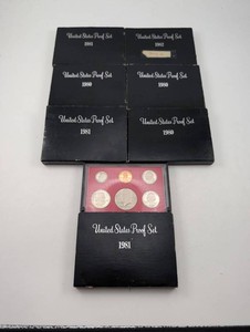 Estate Collection of 7 United States Proof Sets, 1980-1982