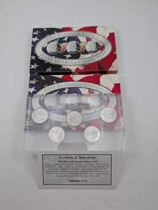 Estate 2002 Platinum Layered Quarter Set & 2005 Collection Box