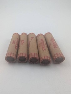 Estate Lot of 5 Unsearched Indian Head & Wheat Penny Rolls