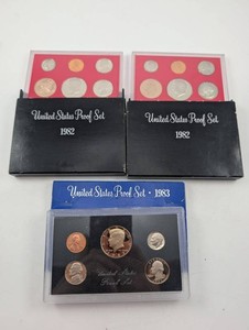 Estate 1982-1983 United States Proof Set Collection (Lot of 3)