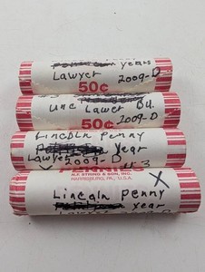 Estate Collection 4 Rolls Lincoln Pennies 2009-D