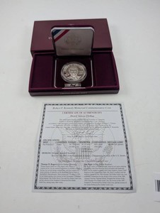 1998 Robert F. Kennedy Memorial Proof Silver Dollar With Case & COA