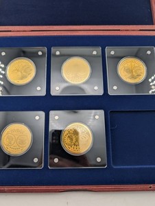 Estate 5-Piece Gold Coin Collection in Display Case