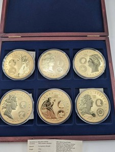 Estate Collection of 6 Proof 24k Gold-Layered Commemorative Coins (Lot of 6)