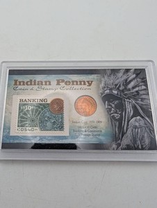 Estate Indian Penny Coin & Stamp Collection
