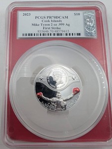 Estate Signed 2023 Cook Islands Mike Tyson 2 oz Silver Coin