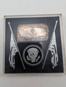 Estate John F. Kennedy One Ounce Silver Bar Framed Display