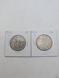 Estate Collection 1946 And 1941 Walking Liberty Half Dollars (Lot of 2)