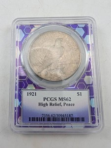 1921 Peace Dollar PCGS MS62 High Relief
