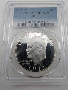 Estate 1971-S PCGS PR69DCAM Silver Eisenhower Dollar