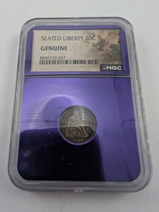 1888 Seated Liberty 10C NGC Genuine Estate Coin