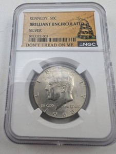 Estate 1968-D Kennedy 50C Silver Half Dollar, NGC Holder