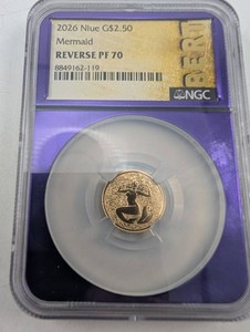 2026 Niue $2.50 Mermaid NGC PF70 Gold Coin