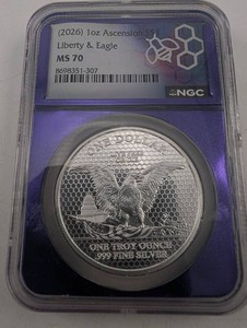 Estate 2026 1oz Ascension Liberty & Eagle Silver Coin NGC MS70