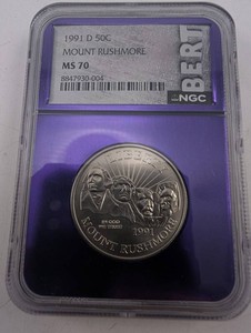 1991 D 50C Mount Rushmore NGC MS 70