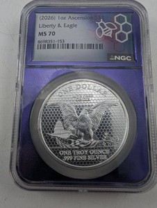 Estate 2026 Ascension Liberty & Eagle 1 Oz Silver Coin MS 70
