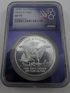 Estate 2026 1 oz Ascension SS Liberty & Eagle NGC MS70 Silver Coin