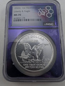 2026 1 Oz Ascension Liberty & Eagle NGC MS 70 Silver