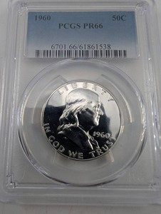 1960 Franklin Silver Half Dollar PCGS PR66 50C