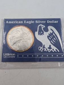 1991 American Eagle Silver Dollar in Littleton Holder