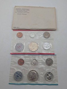 Estate 1964 U.S. Coin Sets With Treasury Envelope
