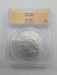 1927-D Peace Silver Dollar, ANACS EF 40 Details