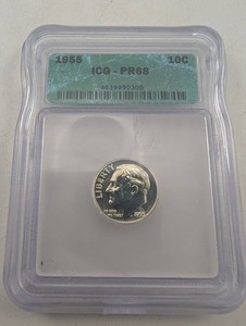 Estate 1955 Roosevelt Dime, ICQ - PR68