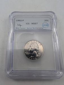 Estate 1992-P Washington Quarter, ICG MS67, 25C