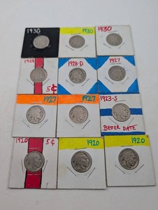 12-Pc Estate Collection of Buffalo Nickels