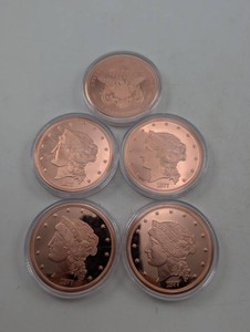 Estate Collection 1877 Liberty Head Half Union Coins (Lot of 5)