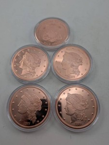 Estate Lot of 5 1877 Liberty Half Union Coin-Style Pieces
