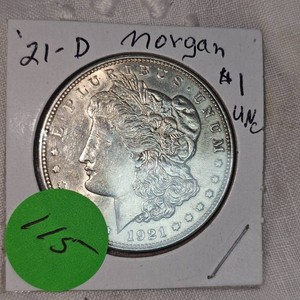 1921 D Morgan Dollar $1 UNC