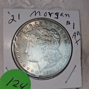 1921 Morgan Dollar $1 AU Plus, Nice