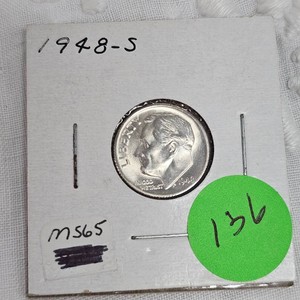 1948S Roosevelt 10c MS65