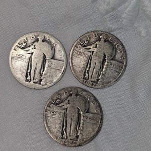 3-Standing Liberty 25c, 1925,1926 Smooth