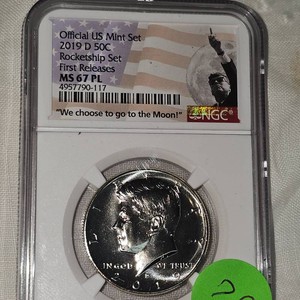 2019D Kennedy Half, 50c, First Release GNC MS67 PL