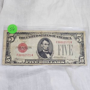 1928C $5 Red Seal US Note