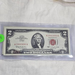 1963 $1 FRN-UNC and 1963 $2 Red Seal US Note UNC