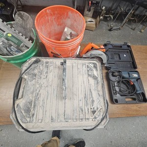 Tile Saw and Grout Tools