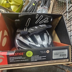 As New Solstice Bontrager Biking Helmet and Gloves