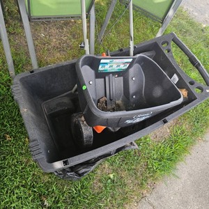 Yard Cart Wheelbarrow and Scotts Lawn Spreader