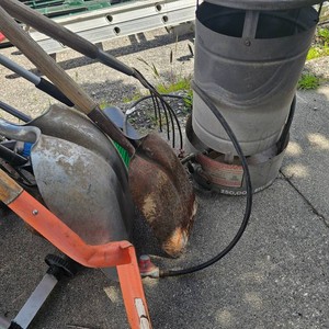 250,000 BTU Heater, Dog Kennel, Shovels, Misc