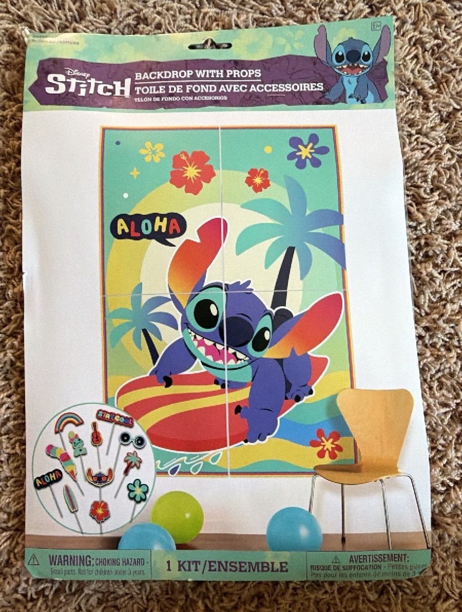 Lilo and Stitch Photo Backdrop with 12 photo props