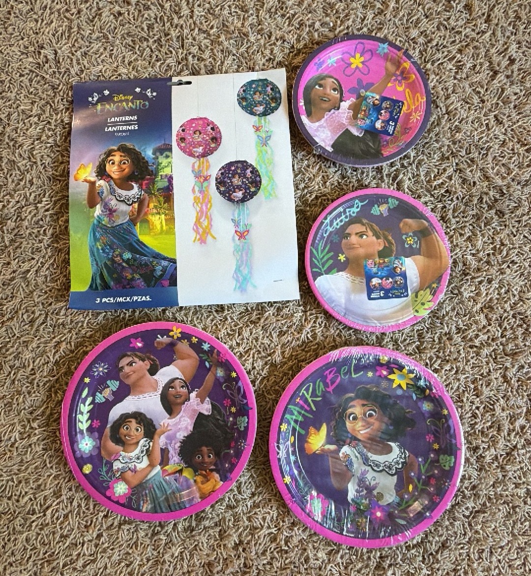 Encanto Party Pack - 16 - 9 plates  16 - 7 plates and 3 Paper Lanterns