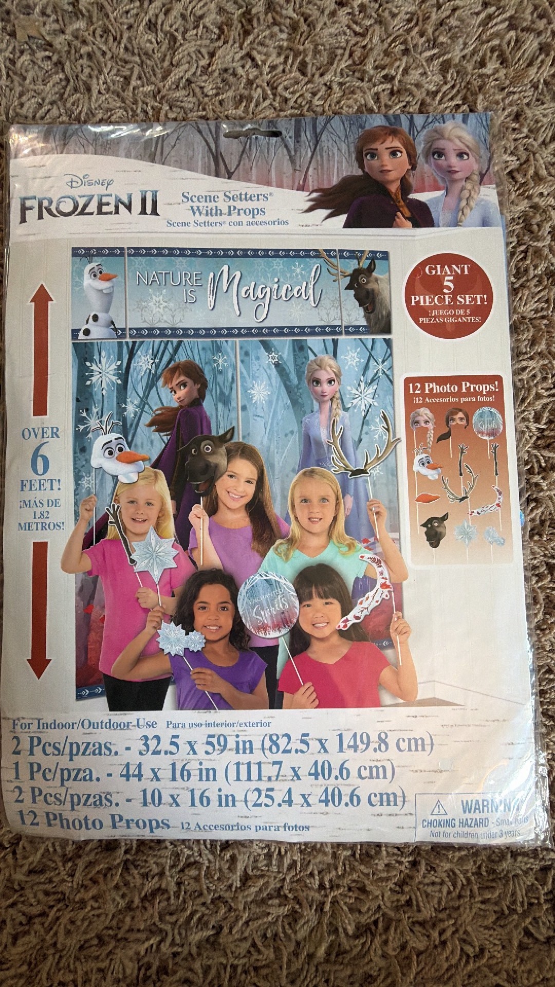 Frozen Party Photo Wall Kit - one backdrop, and 12 photo props.