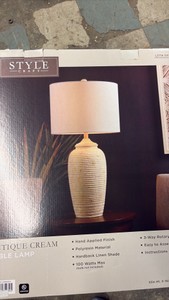Style Craft Antique Cream Colored Table Lamp 100 Watts Max (bulbs not included) 32 x 16 x 6