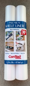 Premium Shelf Liner Contact Brand, Clear Color With Bumpy Texture For Less Slipping, 30 feet long, 45 total square feet