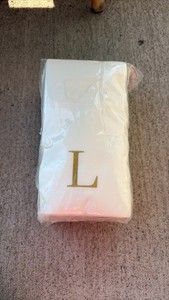 Pack of White Elegant Napkins With Gold Letter L