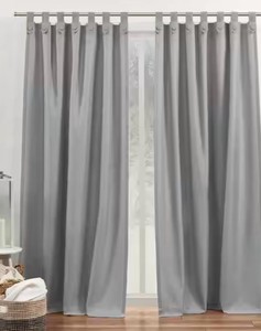 Loha Tuxedo Dove Grey Solid Light Filtering Tuxedo Tab Top Curtain, 54 in. W x 96 in. L (Set of 2)