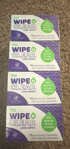 Wipe Clear Lens wipes 4 Boxes Each Has 74 Individually Wrapped Wipes